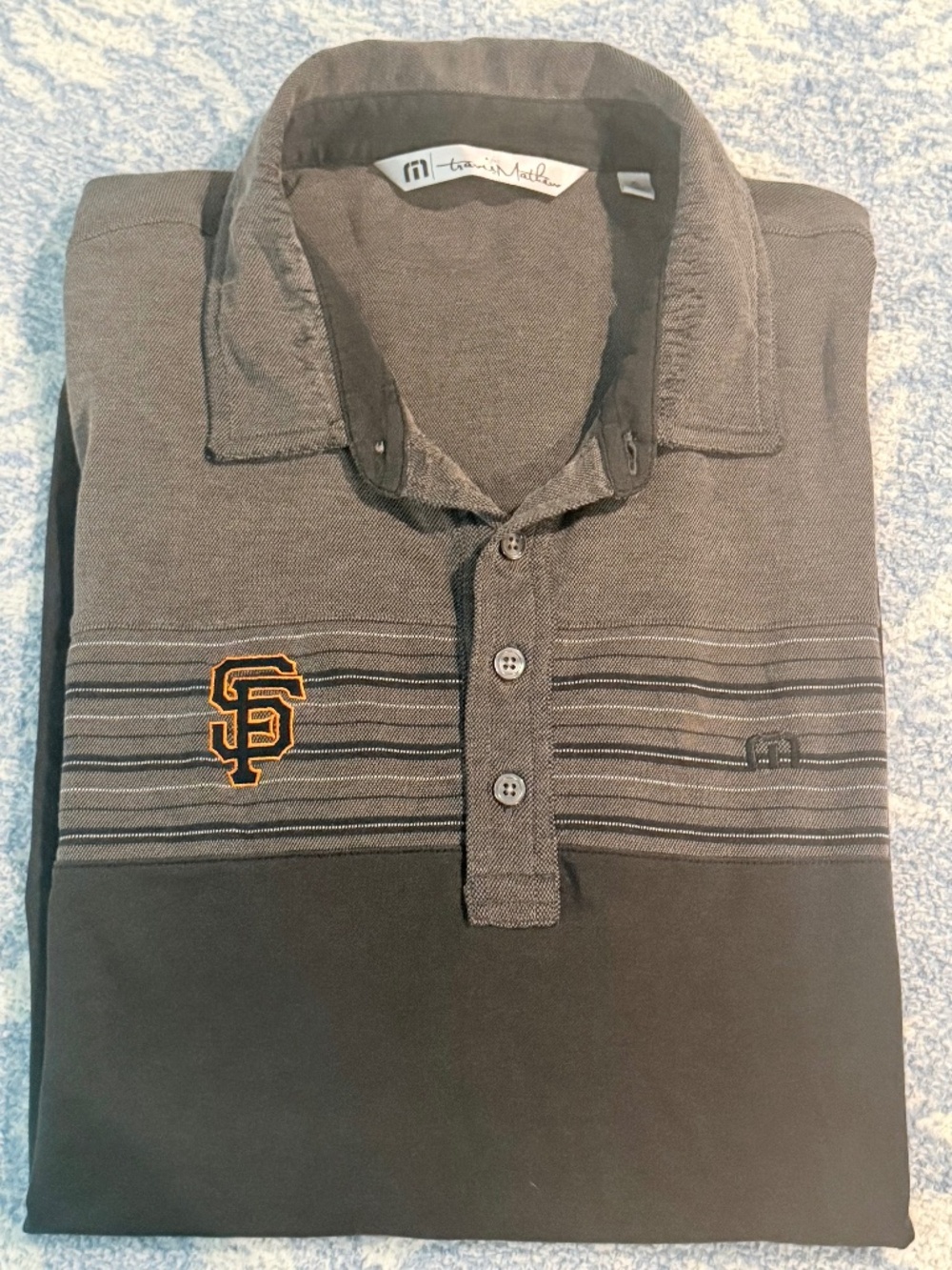 TravisMathew SF Giants MLB Performance Polo Gray Black XL
